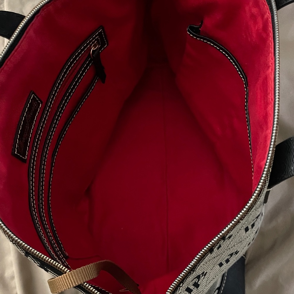 Dooney & Bourke Black and White Monogram Satchel - Picture 4 of 5
